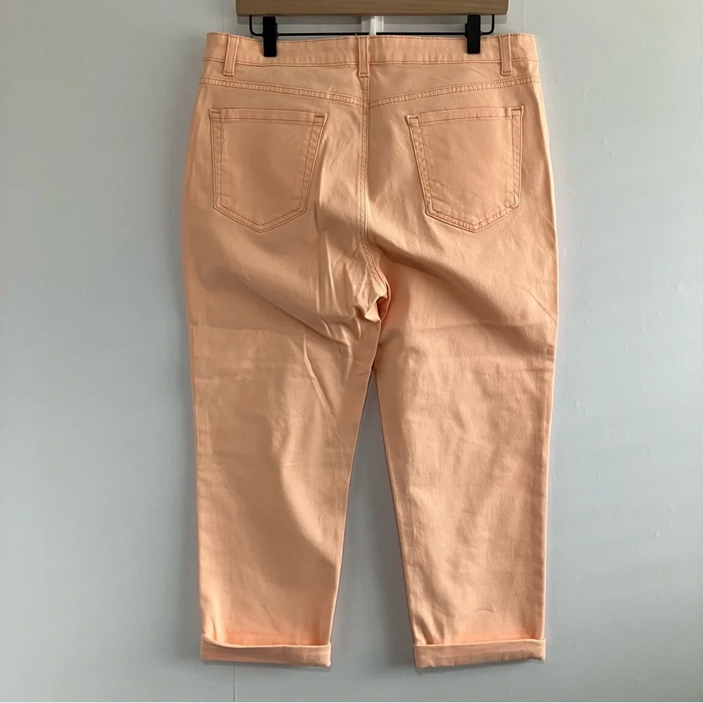Jones New York Lexington Cuffed Capri Peach/Orange Size 14 - Picture 2 of 9